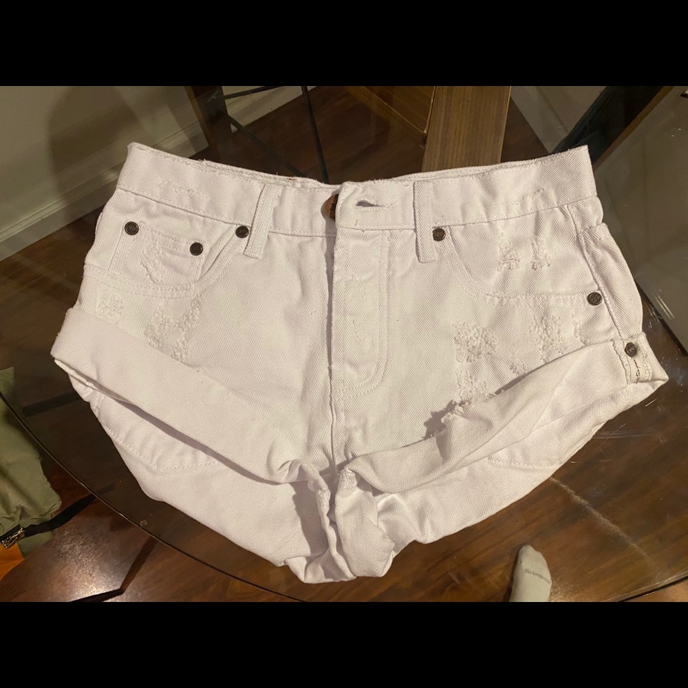 One Teaspoon Bandit White Shorts Size 25
